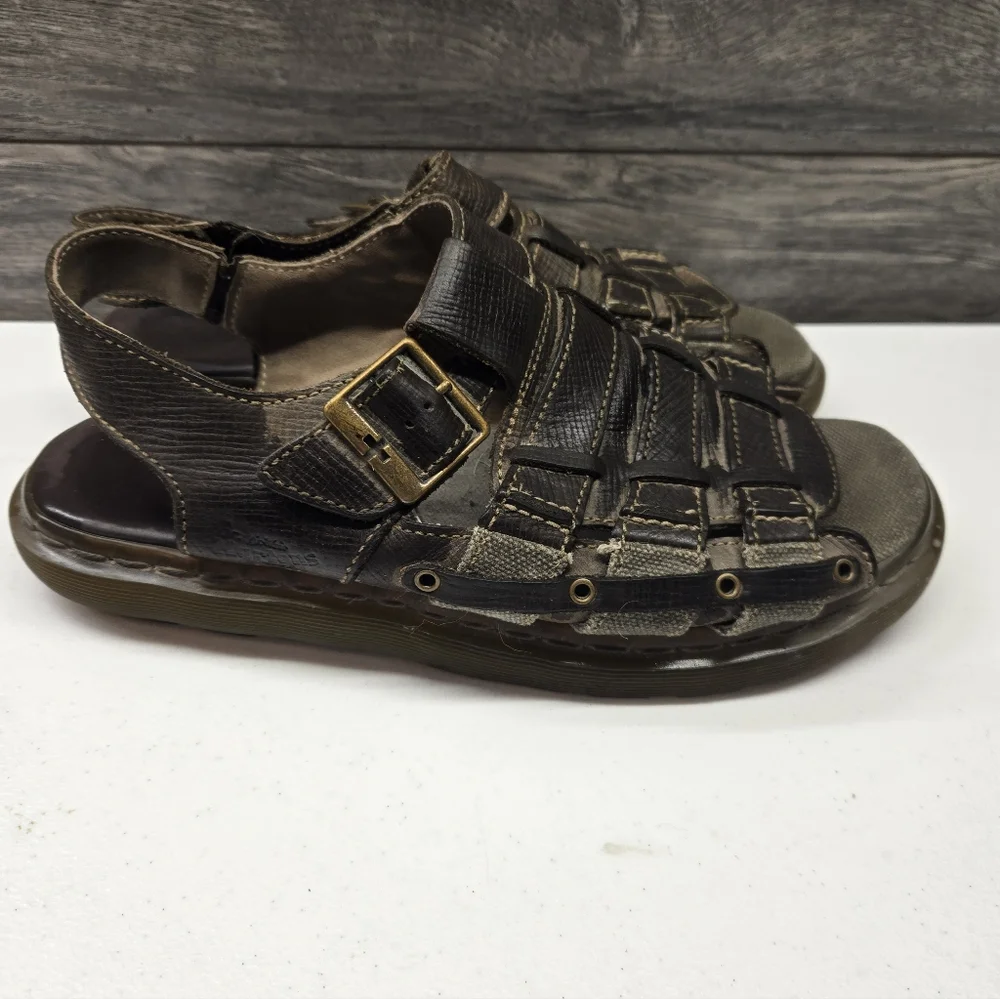 Vtg Y2K Dr Doc Martens Leather Fisherman Chunky Sandals Men's Size 11 Women's 12